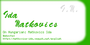 ida matkovics business card